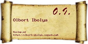 Olbort Ibolya névjegykártya